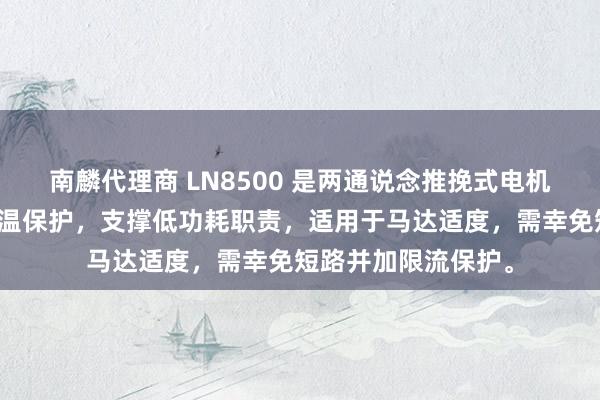南麟代理商 LN8500 是两通说念推挽式电机运行芯片，集成过温保护，支撑低功耗职责，适用于马达适度，需幸免短路并加限流保护。