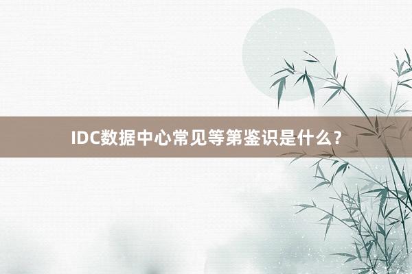 IDC数据中心常见等第鉴识是什么？