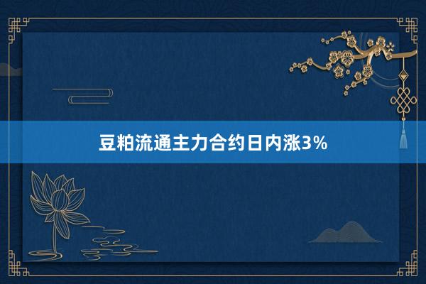 豆粕流通主力合约日内涨3%