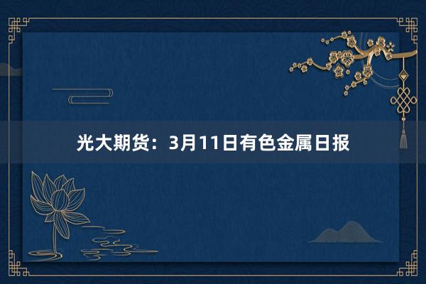 光大期货：3月11日有色金属日报