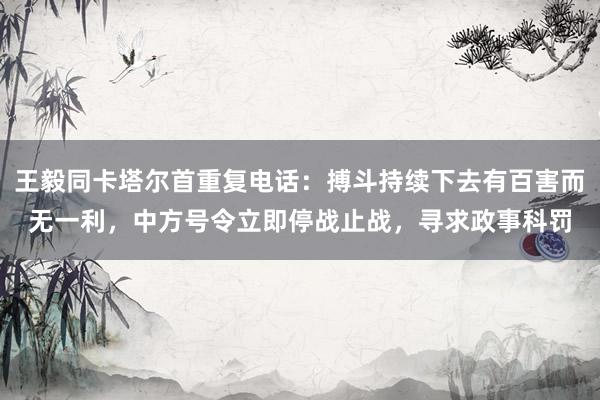 王毅同卡塔尔首重复电话：搏斗持续下去有百害而无一利，中方号令立即停战止战，寻求政事科罚