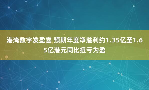 港湾数字发盈喜 预期年度净溢利约1.35亿至1.65亿港元同比扭亏为盈