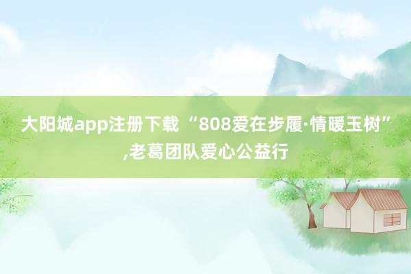 大阳城app注册下载 “808爱在步履·情暖玉树”，老葛团队爱心公益行
