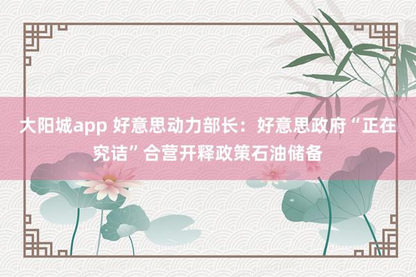 大阳城app 好意思动力部长：好意思政府“正在究诘”合营开释政策石油储备