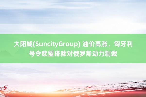 大阳城(SuncityGroup) 油价高涨，匈牙利号令欧盟排除对俄罗斯动力制裁