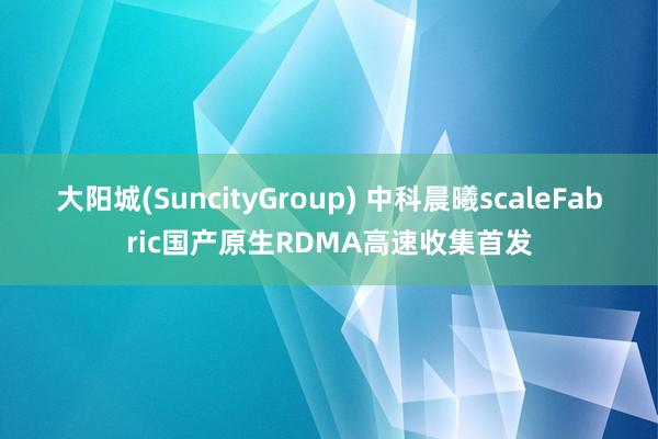 大阳城(SuncityGroup) 中科晨曦scaleFabric国产原生RDMA高速收集首发