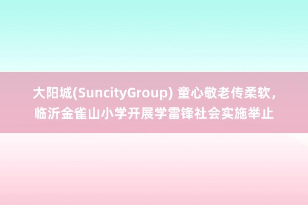 大阳城(SuncityGroup) 童心敬老传柔软，临沂金雀山小学开展学雷锋社会实施举止