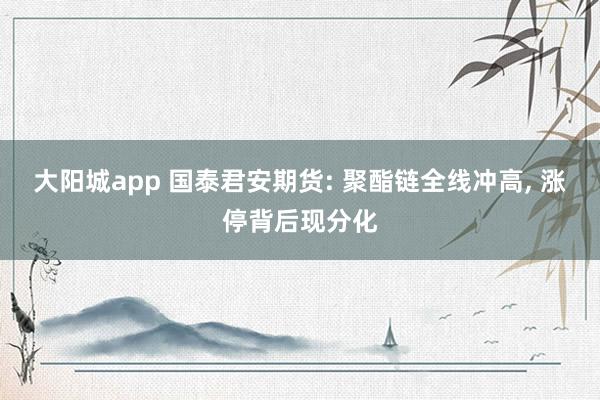 大阳城app 国泰君安期货: 聚酯链全线冲高， 涨停背后现分化