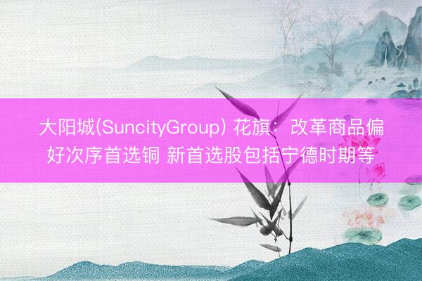 大阳城(SuncityGroup) 花旗：改革商品偏好次序首选铜 新首选股包括宁德时期等