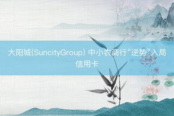 大阳城(SuncityGroup) 中小农商行“逆势”入局信用卡