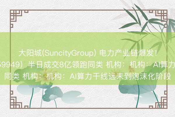 大阳城(SuncityGroup) 电力产业链爆发！创业板50ETF华安（159949）半日成交8亿领跑同类 机构：机构：AI算力干线远未到泡沫化阶段