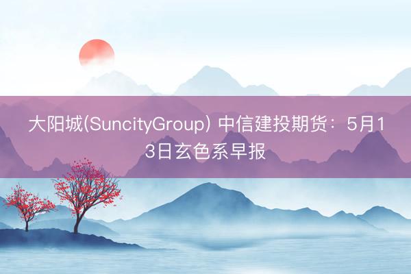 大阳城(SuncityGroup) 中信建投期货：5月13日玄色系早报