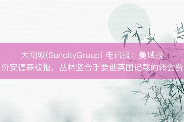 大阳城(SuncityGroup) 电讯报：曼城报价安德森被拒，丛林坚合手要创英国记载的转会费